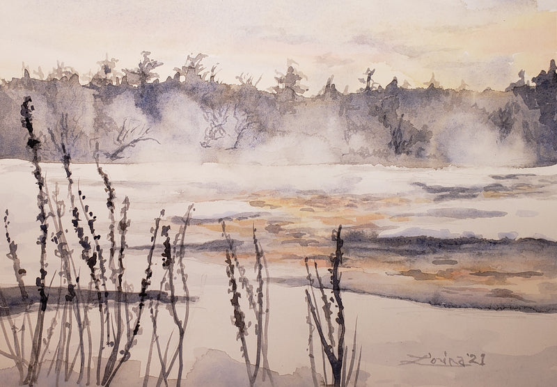 Petawawa River, watercolour by Lorina Stephens