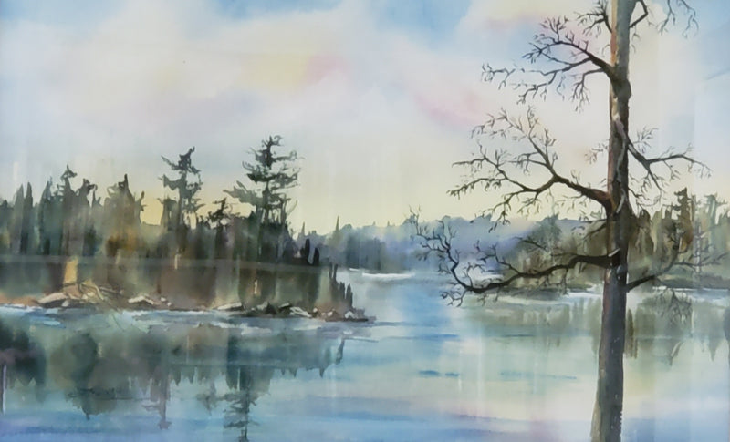 Little Otterslide Lake, watercolour by Lorina Stephens
