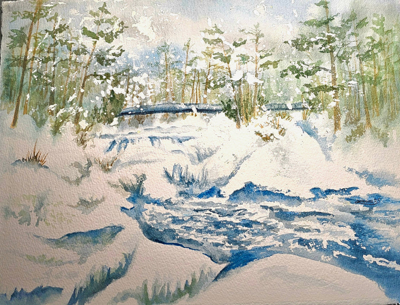 Fort Coulonge, watercolour by Lorina Stephens