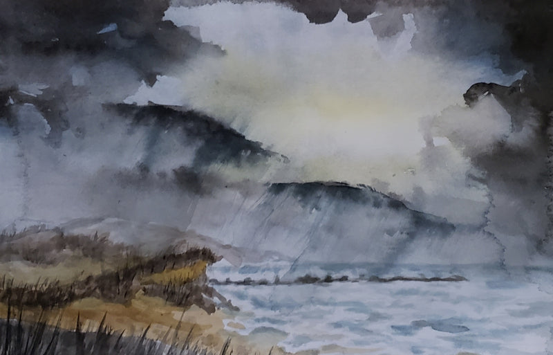 Cape Breton Storm, watercolour by Lorina Stephens