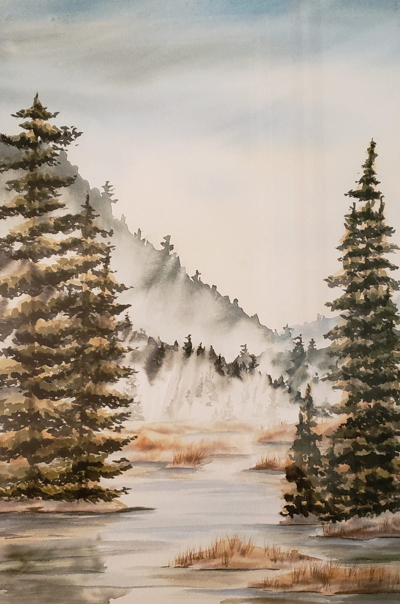Spruce Bog, watercolour by Lorina Stephens