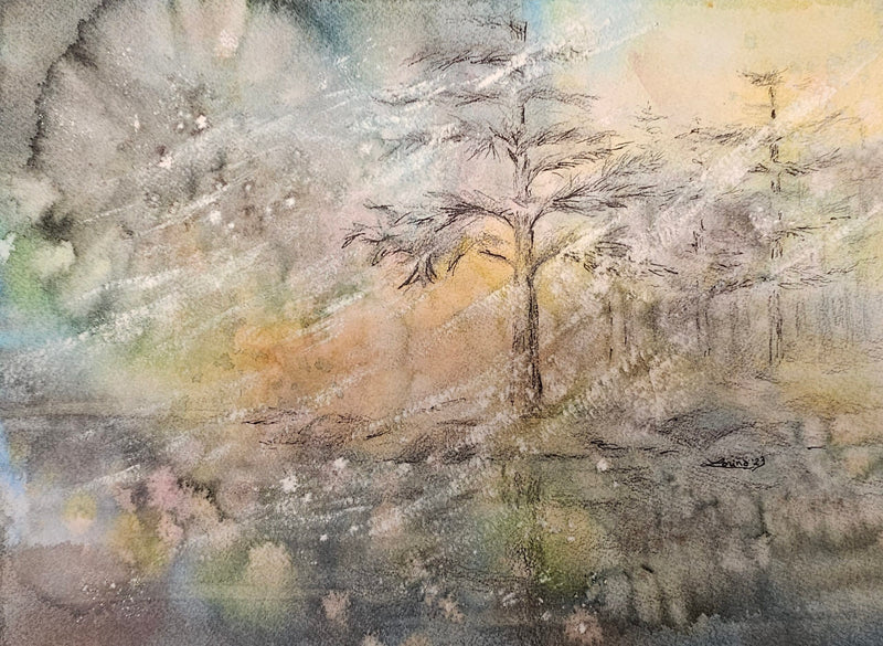 Memories of Earth No. 1, watercolour, ink, and pencil by Lorina Stephens